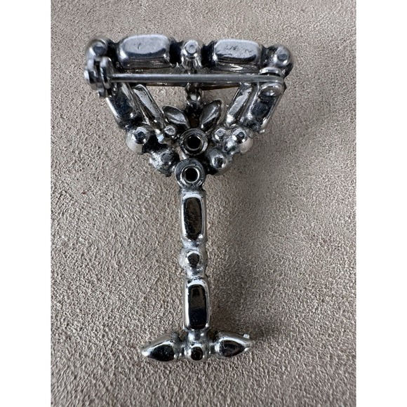 Vtg Unsigned Weiss Rhinestone Cocktail Glass & Shaker Brooch Pin Set Estate - Picture 12 of 16